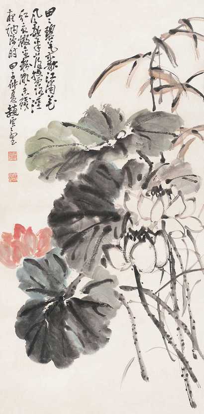 赵云壑 荷花 立轴